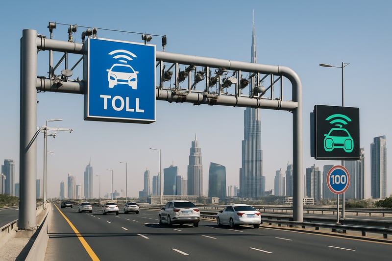 Dubai toll road infrastructure with modern technology