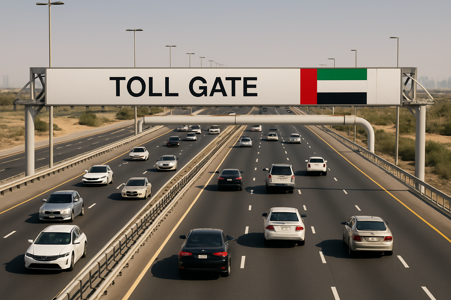 Efficient traffic flow on a paid road in the UAE
